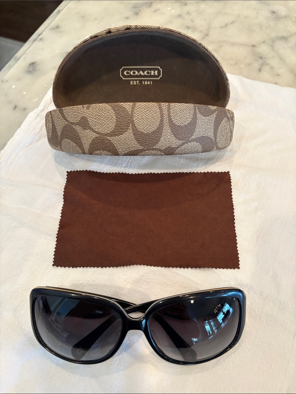 Coach Women's Black Frame Sunglasses with Gradient Lenses